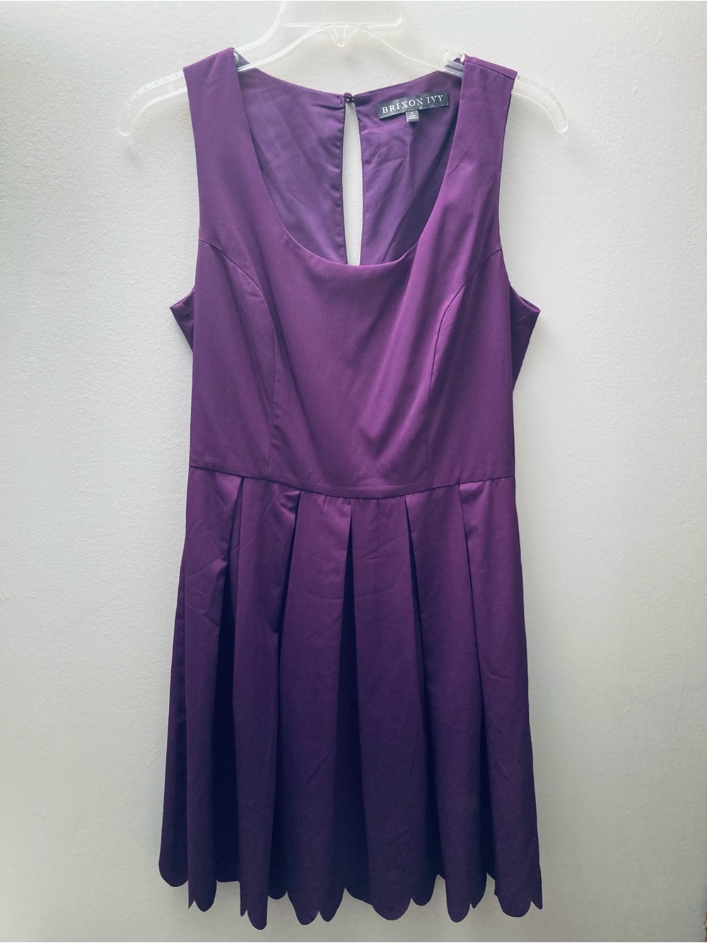 Brixon Ivy Purple Scalloped Hem Dress
